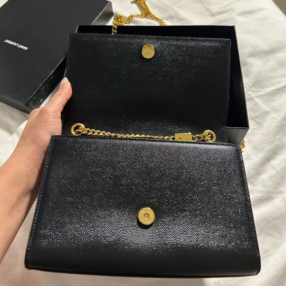 YSL Saint Laurent Black Kate Grain De Poudre (Small) - Picture 3 of 6